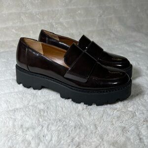 ❌SOLD❌FRANCO SARTO Brindy Platform Loafer Women's 6M Burgundy Faux Chunky Lug